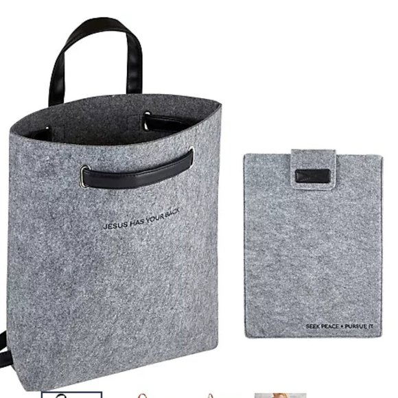 Faithworks Convertible Inspirational Felt Backpack & Laptop Sleeve - Picture 1 of 1